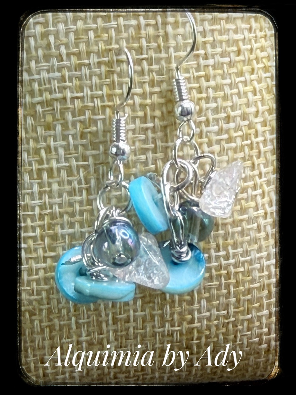 Bridal + Turquoise Dangle Earrings — Silver-Tone Accents